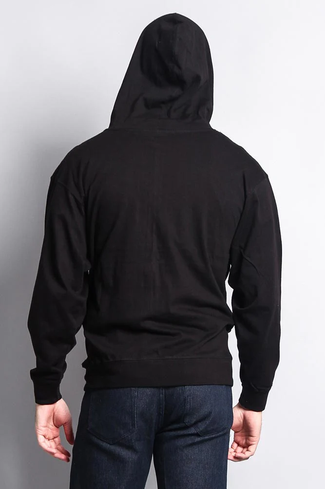 Men's Basic Zip Up Jersey Hoodie - Image 10