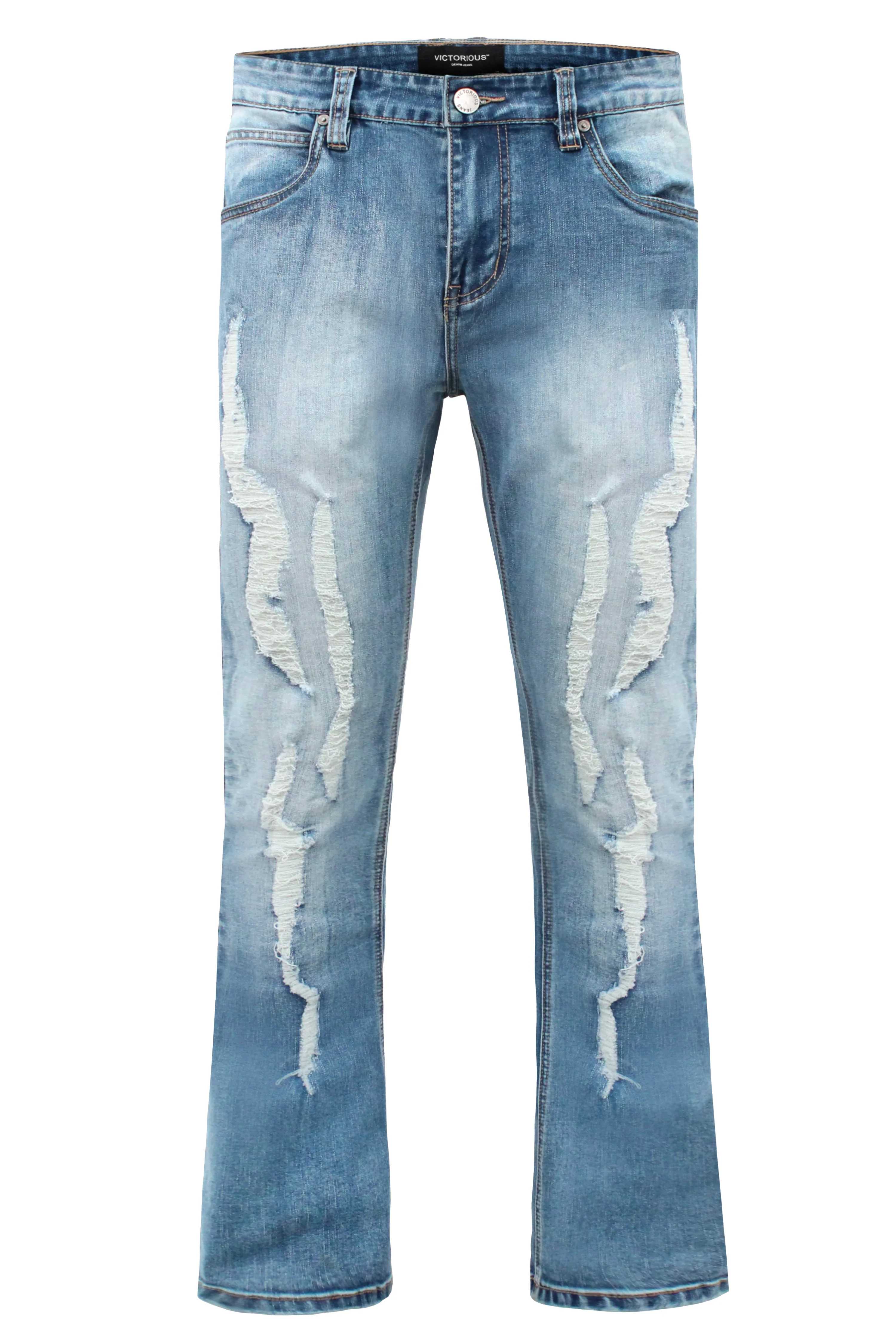 Men's Bootcut Distressed Denim Jeans - Image 5