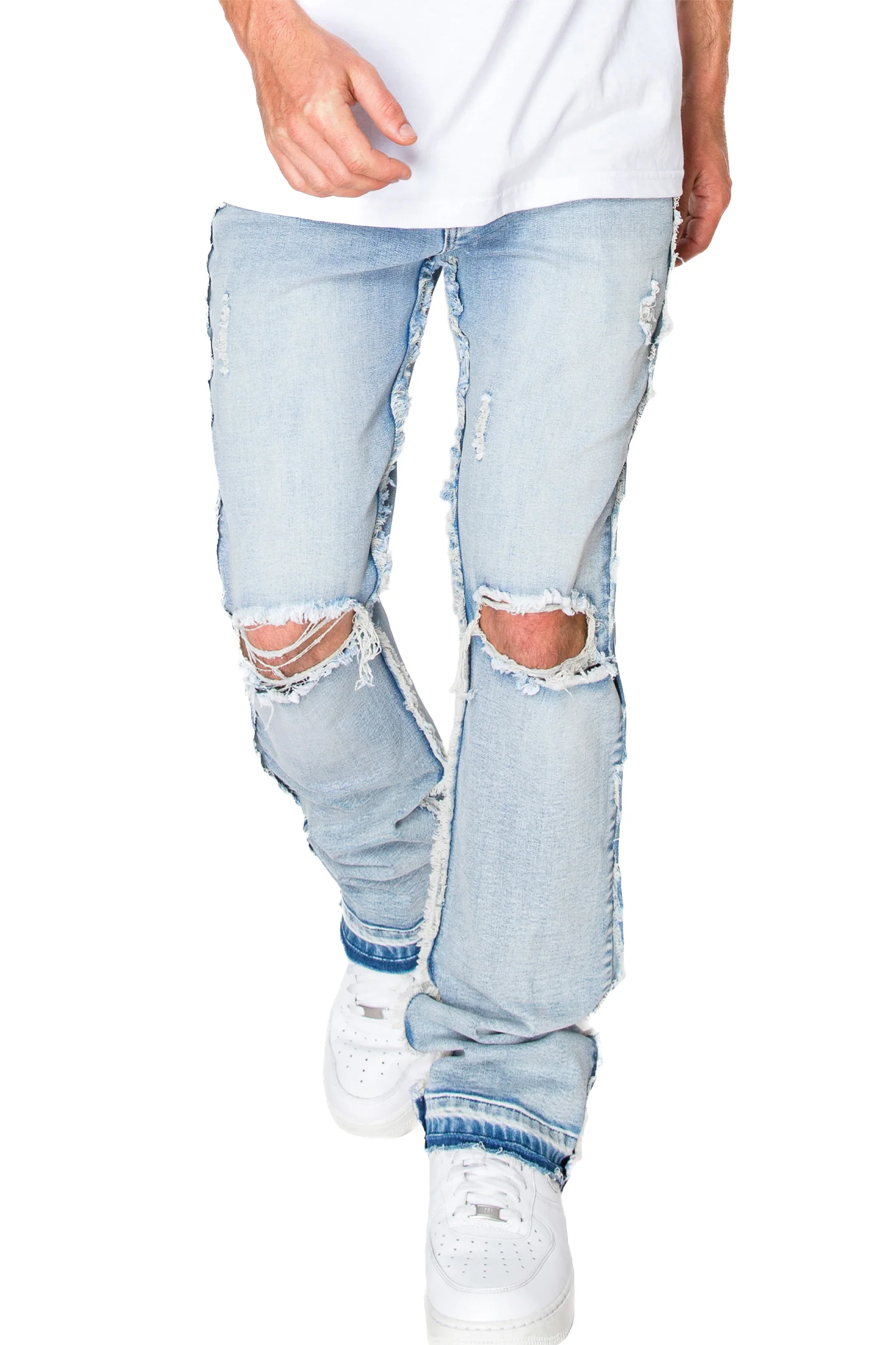 Men's Bootcut Raw Edge Denim Jeans - Image 5