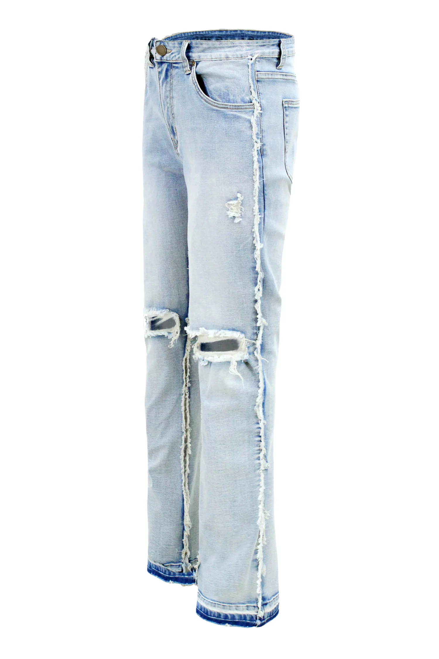 Men's Bootcut Raw Edge Denim Jeans - Image 7