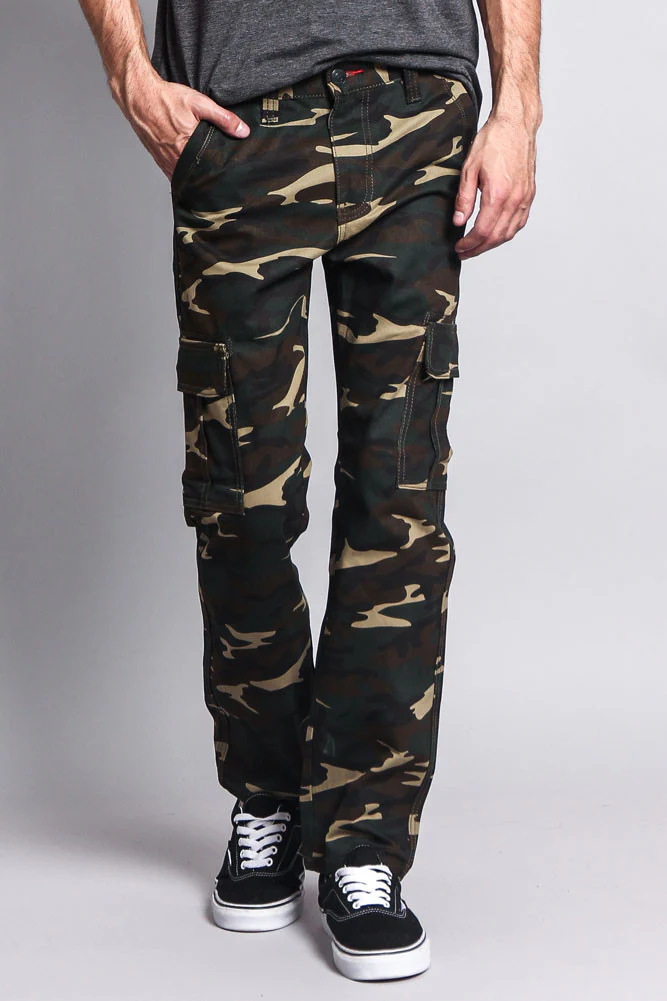 Men's Camo Cargo Slim Fit Pants - Image 10