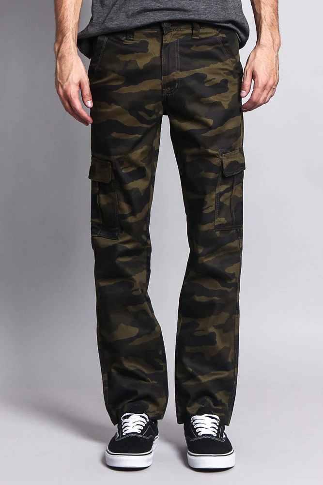 Men's Camo Cargo Slim Fit Pants - Image 11