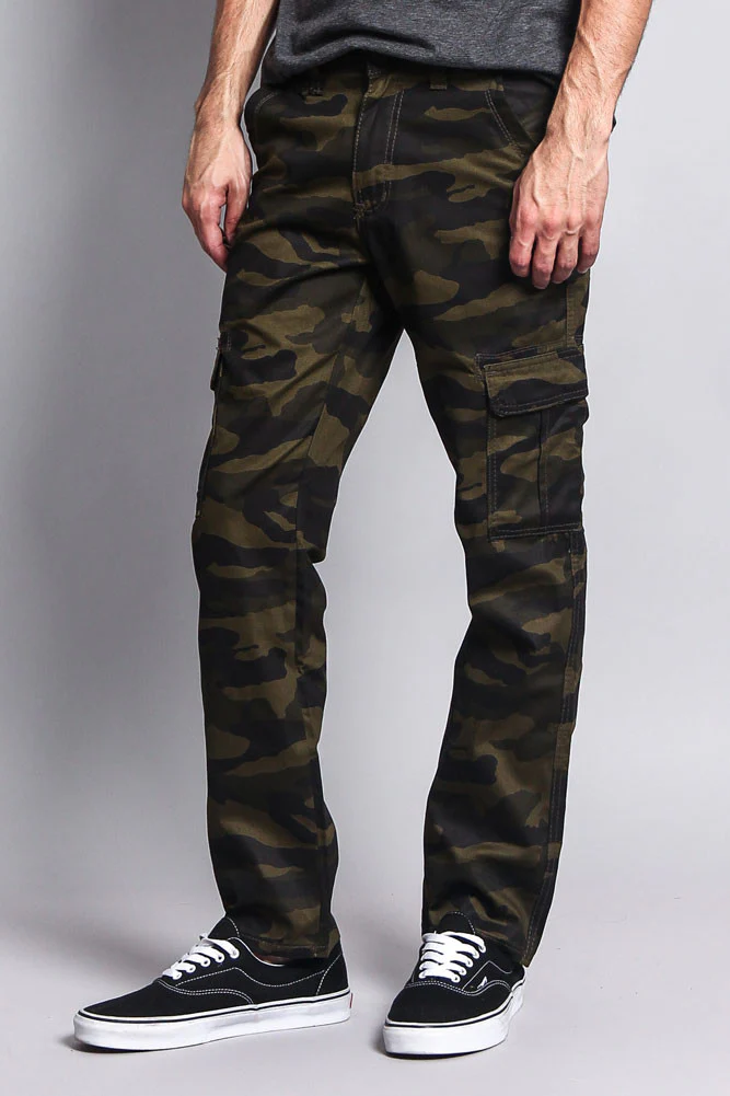 Men's Camo Cargo Slim Fit Pants - Image 12