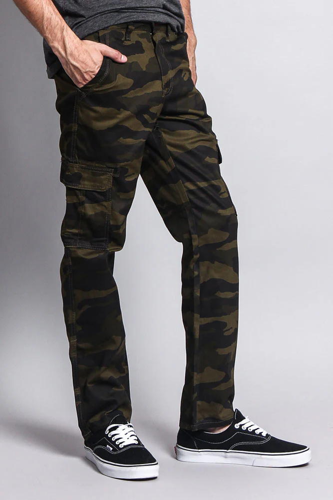 Men's Camo Cargo Slim Fit Pants - Image 14
