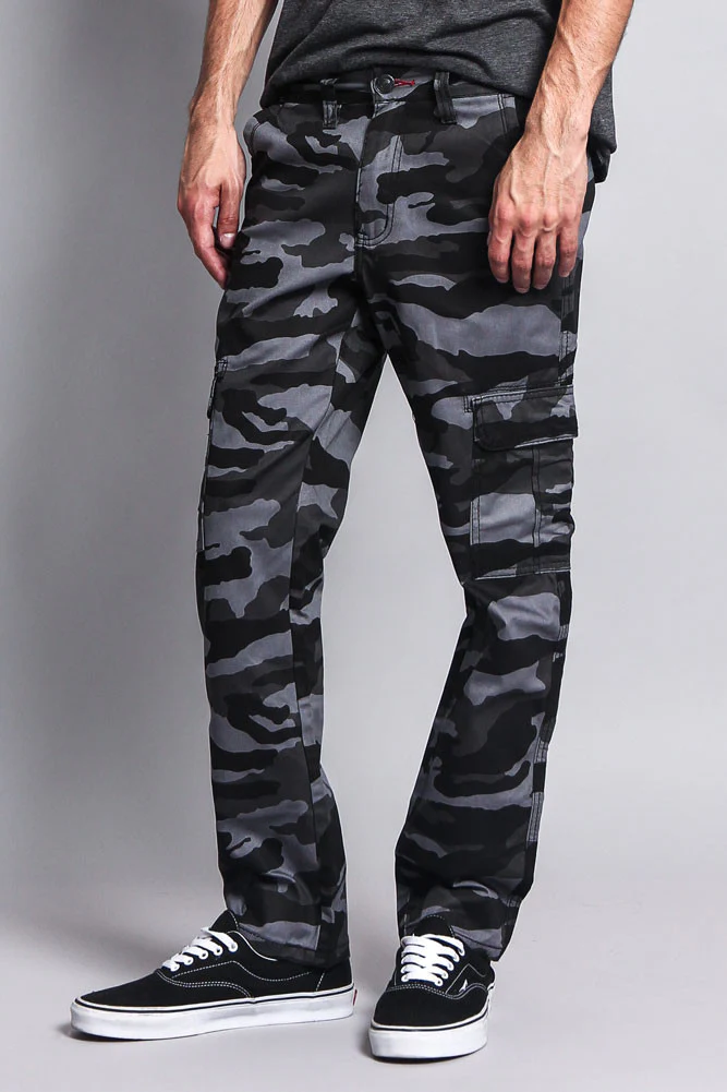Men's Camo Cargo Slim Fit Pants - Image 3