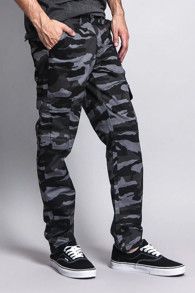 Men's Camo Cargo Slim Fit Pants - Image 5
