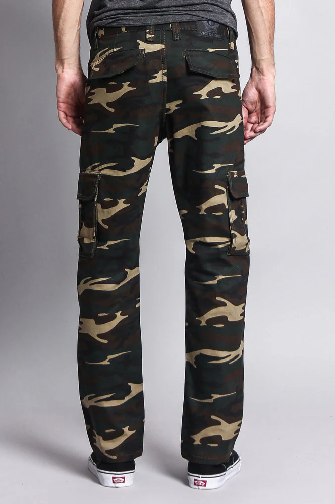 Men's Camo Cargo Slim Fit Pants - Image 8