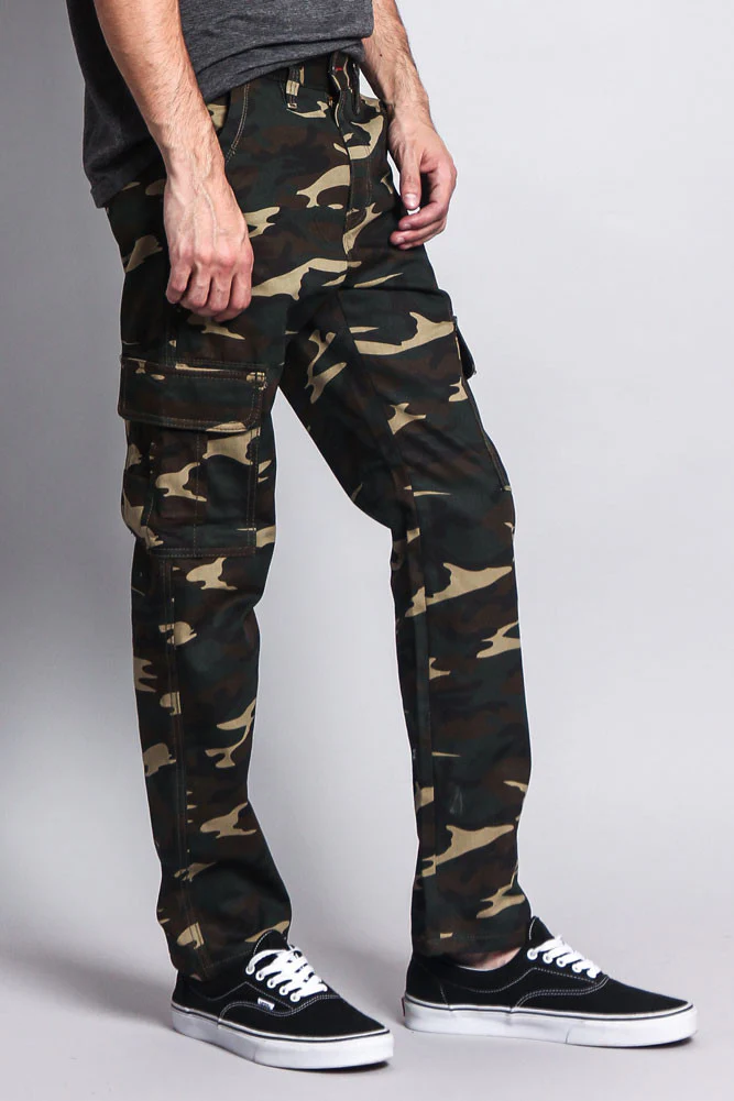 Men's Camo Cargo Slim Fit Pants - Image 9
