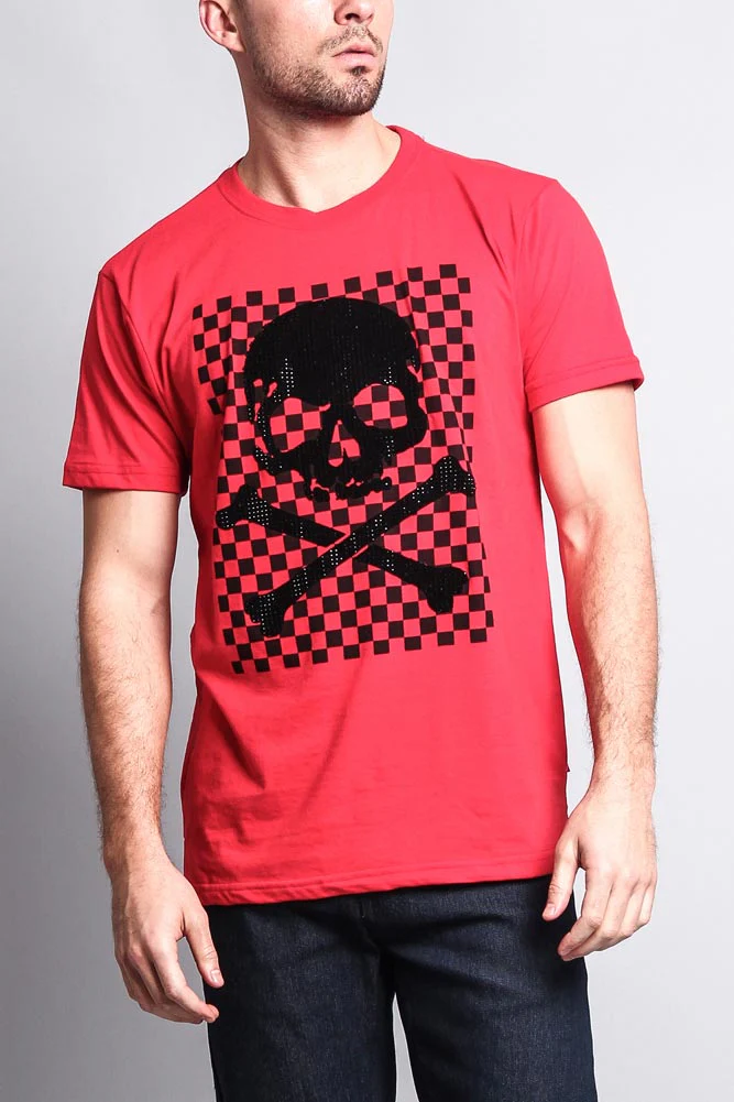 Men's Checkered Skull T Shirt - Image 11