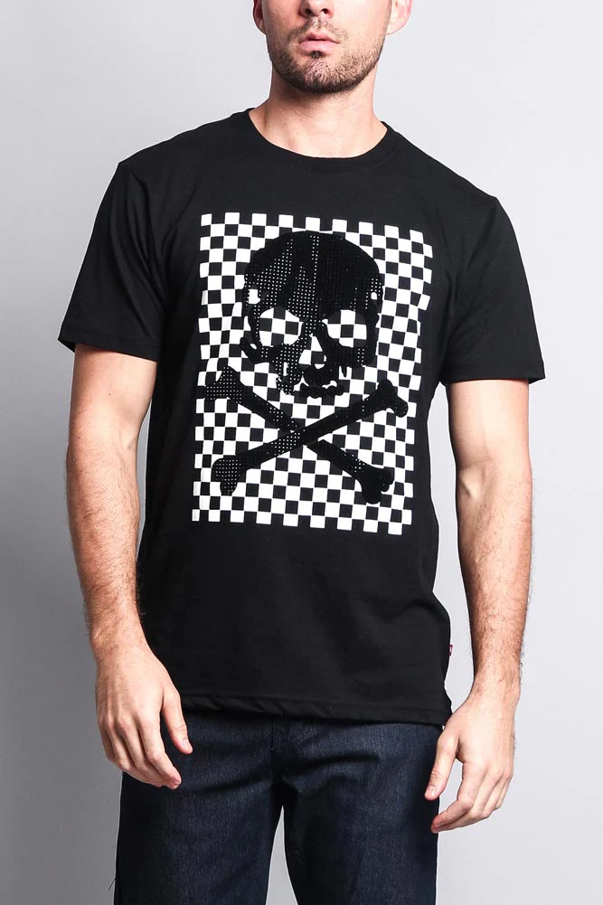 Men's Checkered Skull T Shirt - Image 6