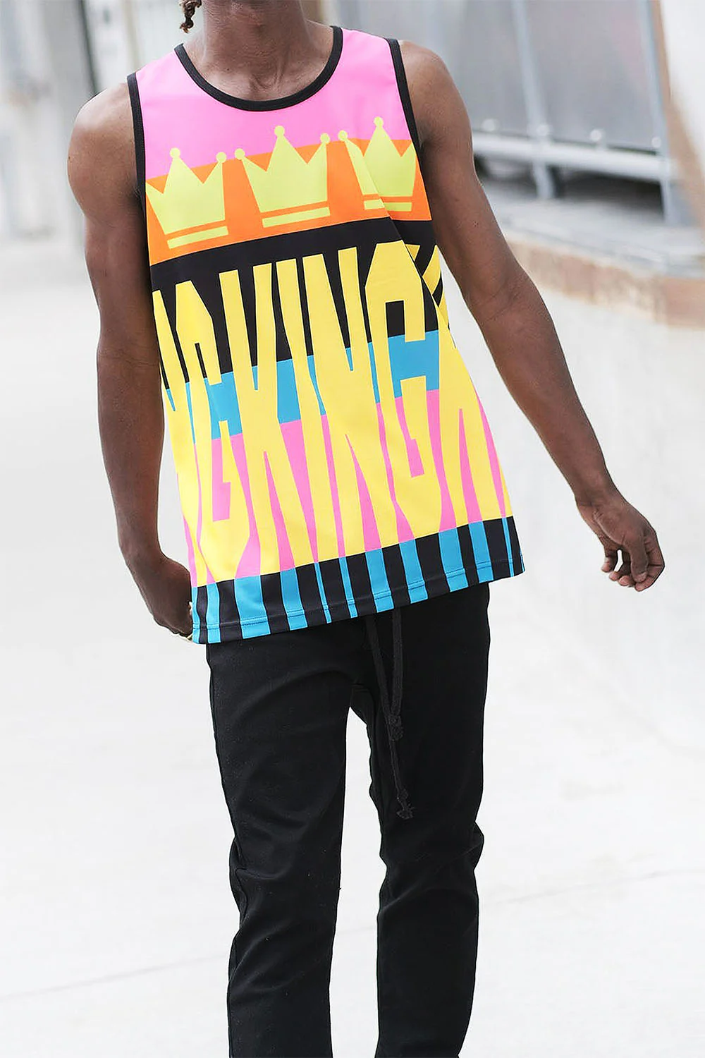 Men's Color Block King Graphic Tank Top - Image 4