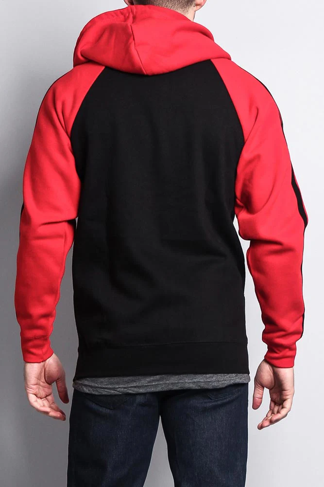 Men's Contrasting Two Striped Zip Up Hoodie - Image 10