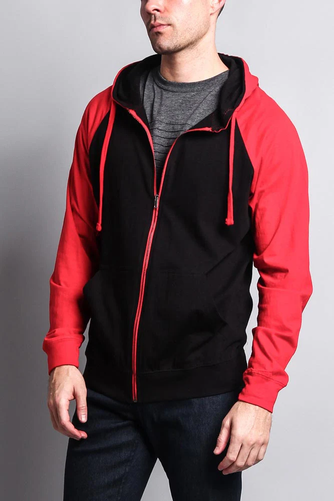 Men's Contrasting Zip Up Hoodie - Image 23