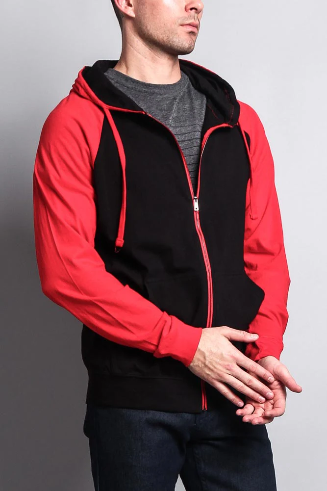 Men's Contrasting Zip Up Hoodie - Image 25