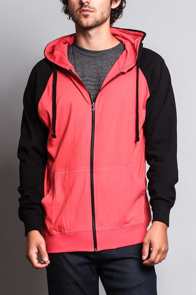 Men's Contrasting Zip Up Hoodie - Image 9