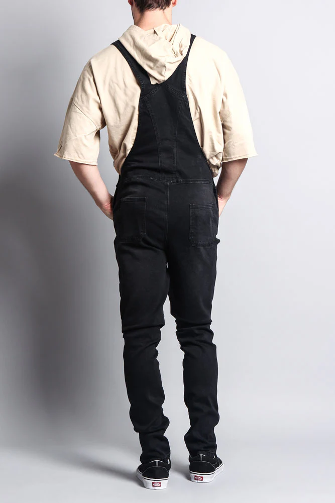 Men's Distressed Denim Overalls - Image 5