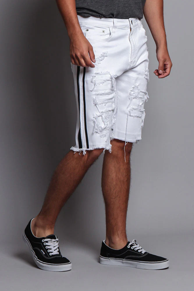 Men's Distressed Tape Shorts - Image 18