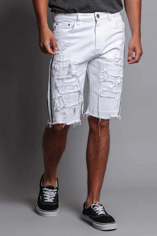 Men's Distressed Tape Shorts - Image 19