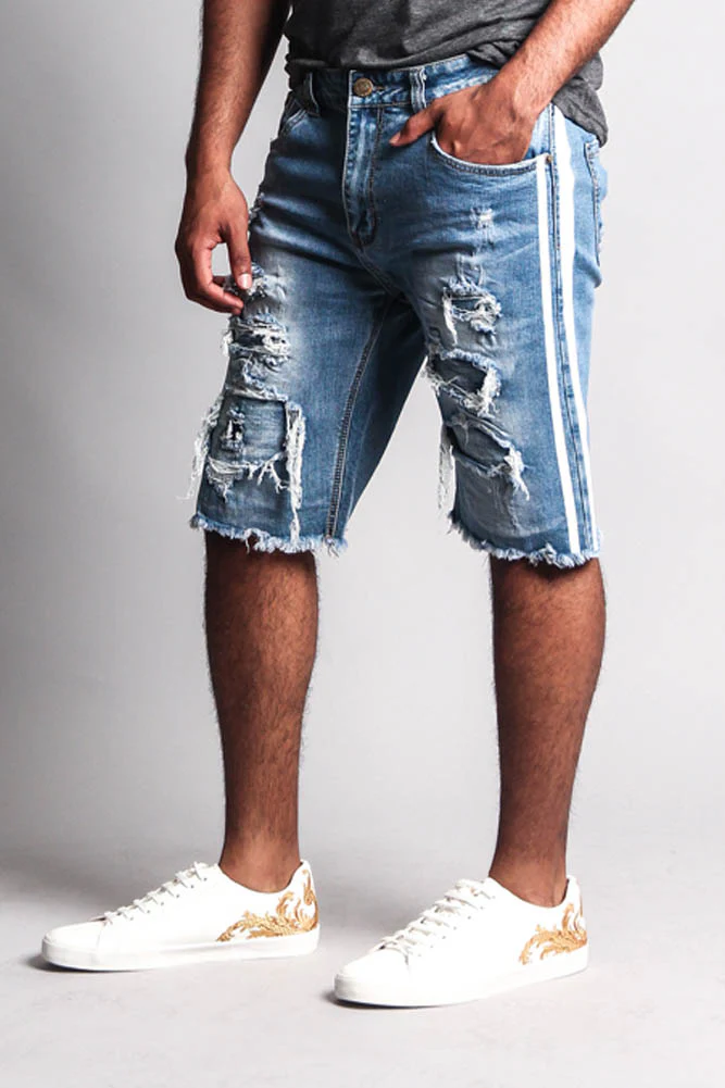 Men's Distressed Tape Shorts - Image 22