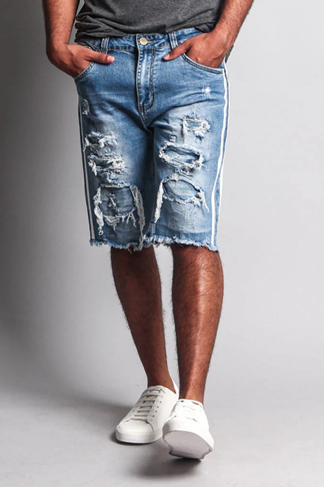 Men's Distressed Tape Shorts - Image 25