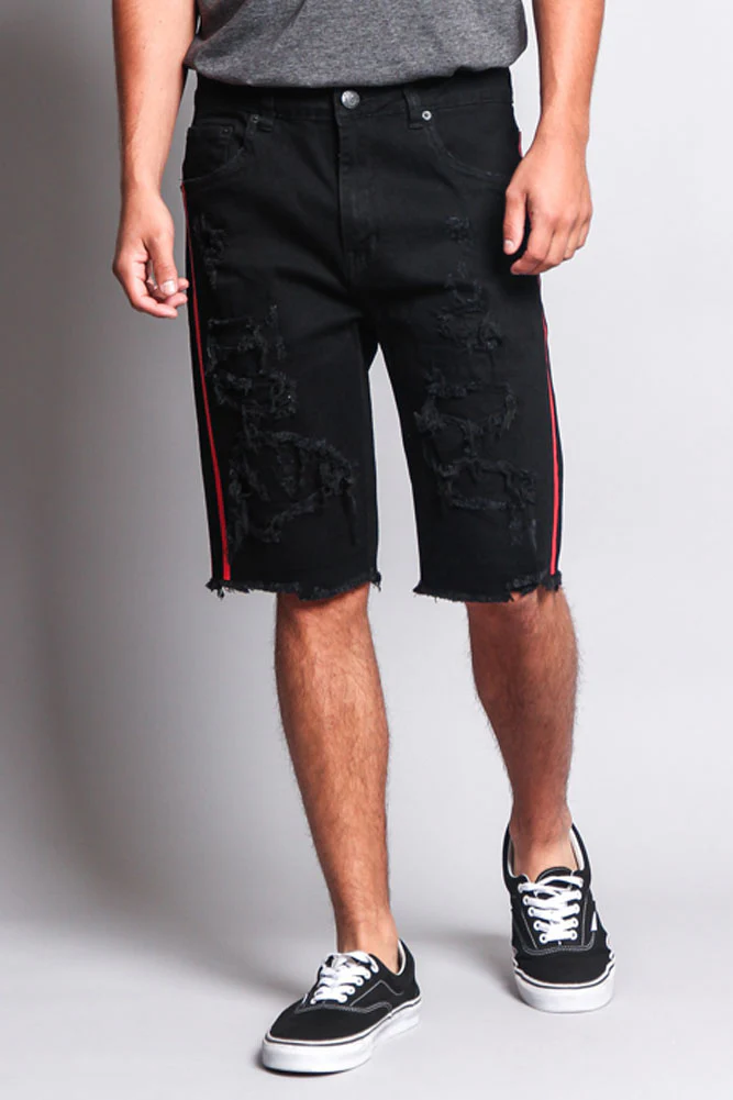 Men's Distressed Tape Shorts - Image 4