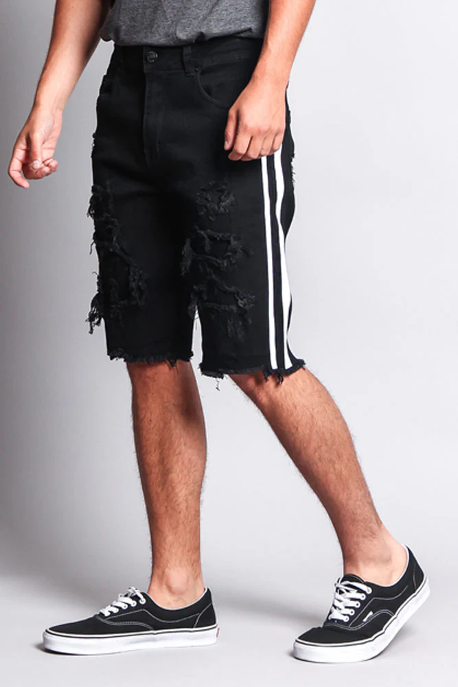 Men's Distressed Tape Shorts - Image 6