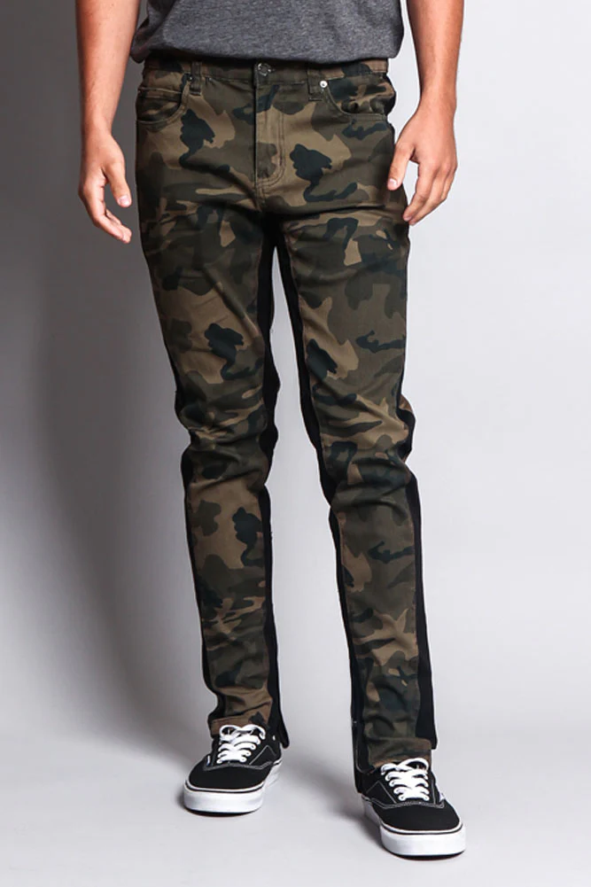 Men's Double Taped Track Style Camo Pants - Image 25