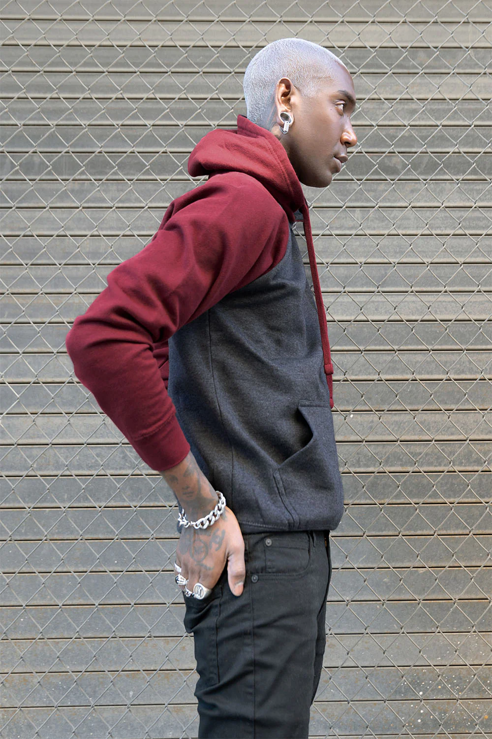 Contrast Raglan Sleeve Pullover Hoodie (New Colorways) - Image 14