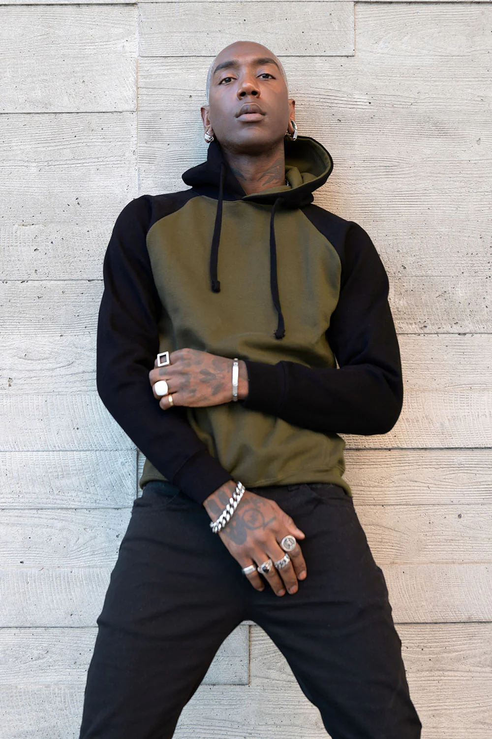 Contrast Raglan Sleeve Pullover Hoodie (New Colorways) - Image 19