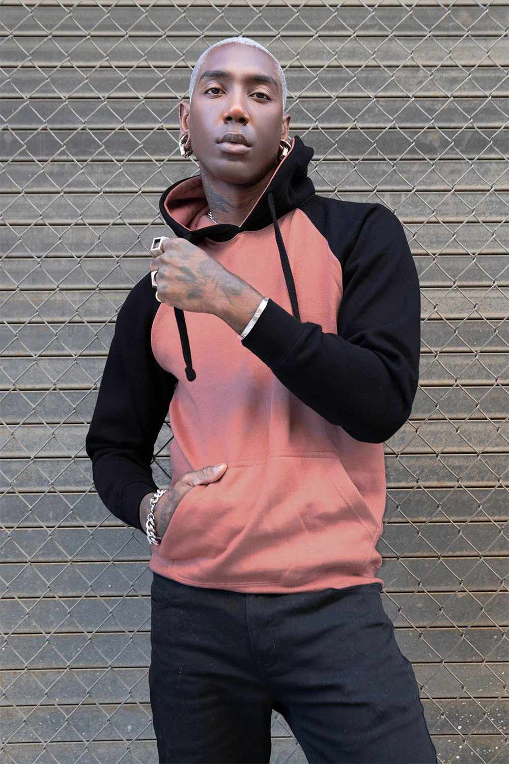 Contrast Raglan Sleeve Pullover Hoodie (New Colorways) - Image 8
