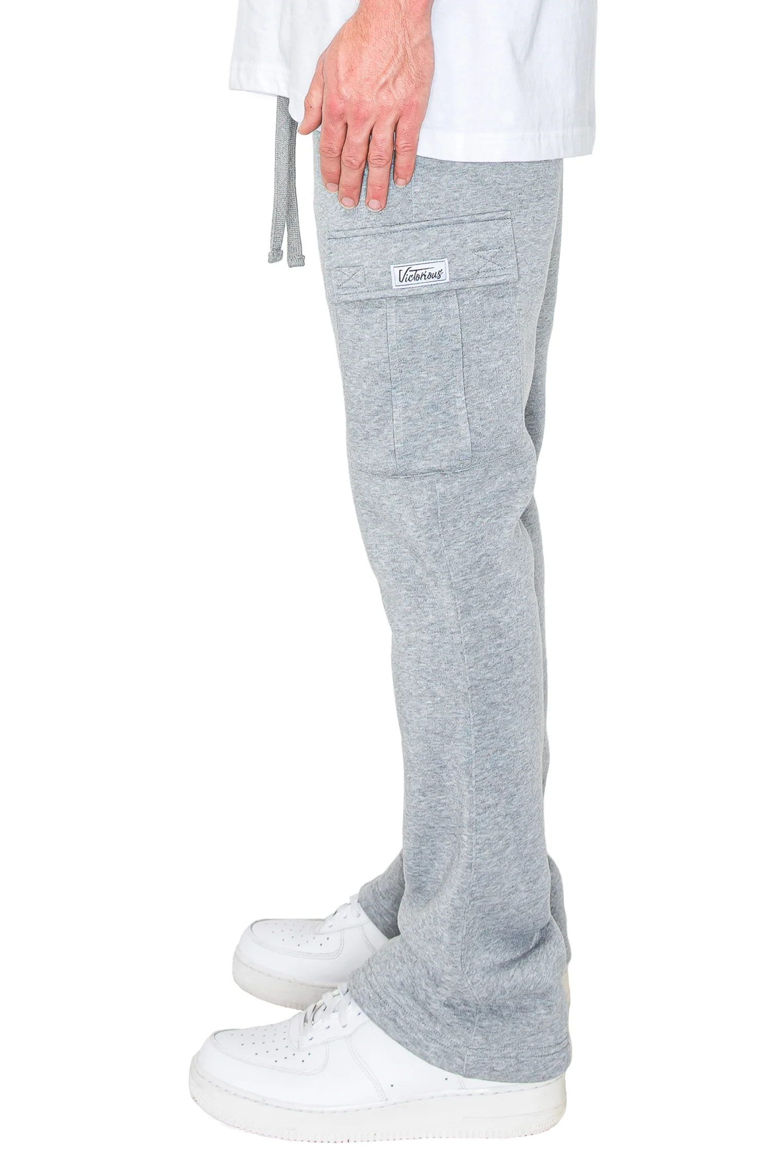 Men's Essential Flared Cargo Fleece Sweat Pants - Image 4