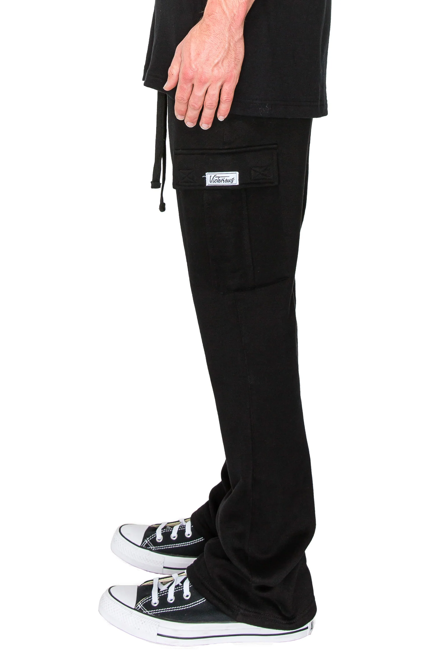 Men's Essential Flared Cargo Fleece Sweat Pants - Image 9