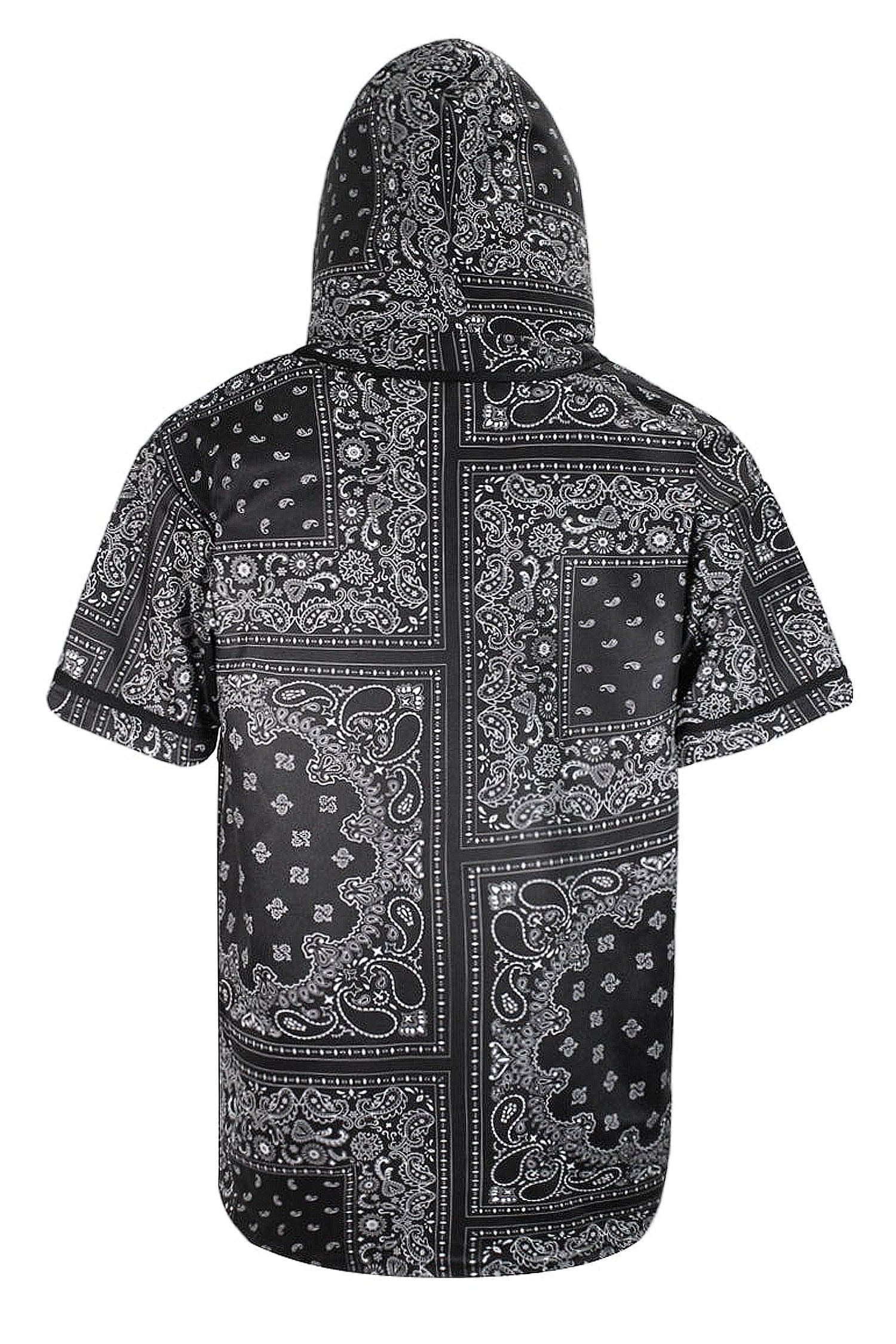 Men's Essential Hooded Bandana Baseball Short Sleeve Jersey - Image 2