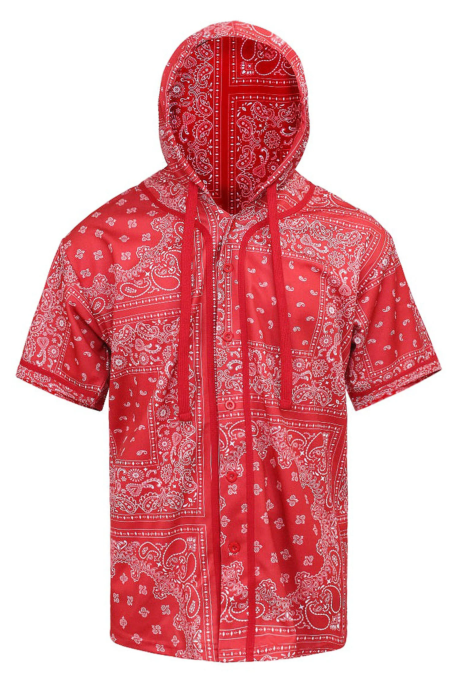 Men's Essential Hooded Bandana Baseball Short Sleeve Jersey - Image 7