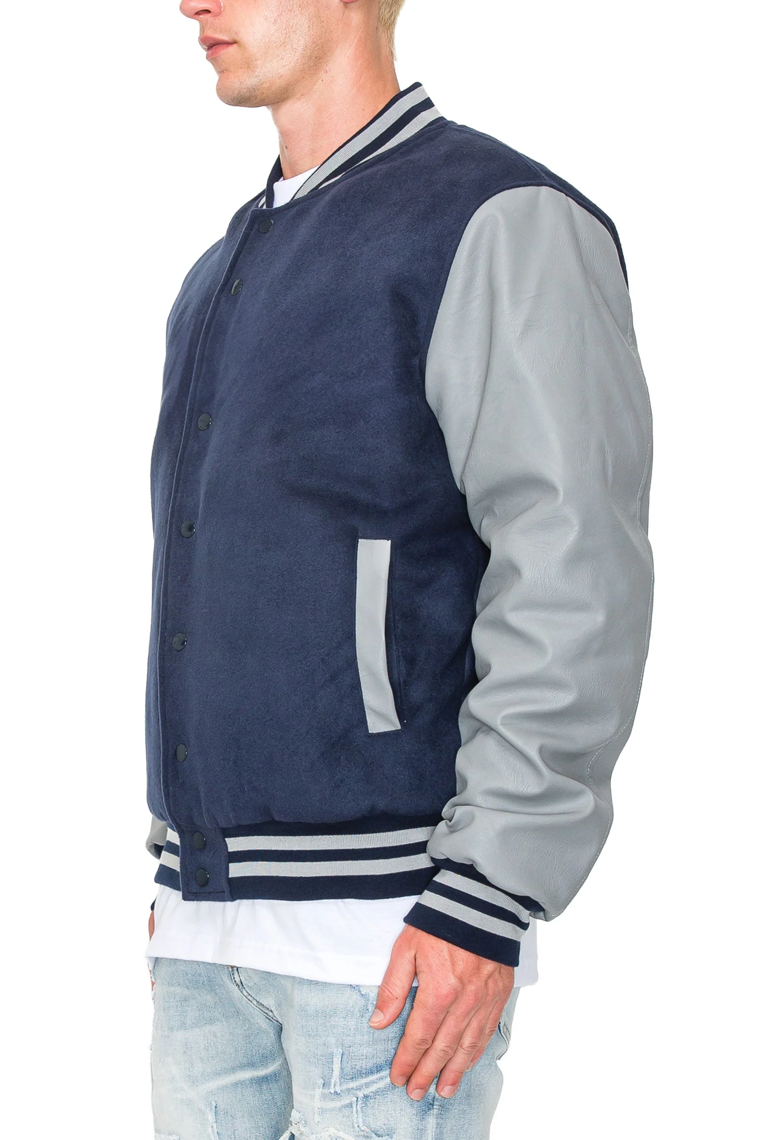 Men's Essential Melton Varsity Jacket - Image 11