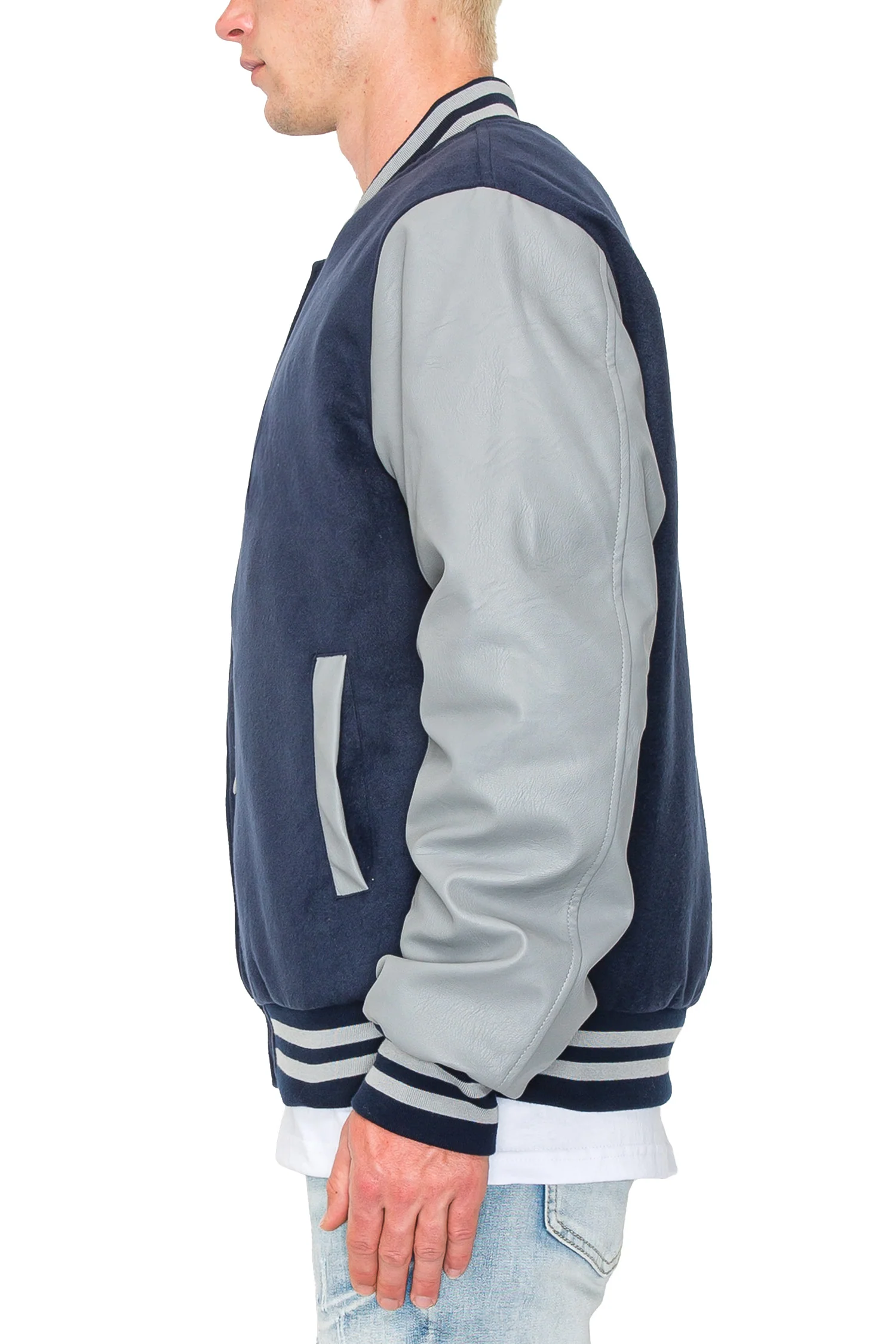 Men's Essential Melton Varsity Jacket - Image 12