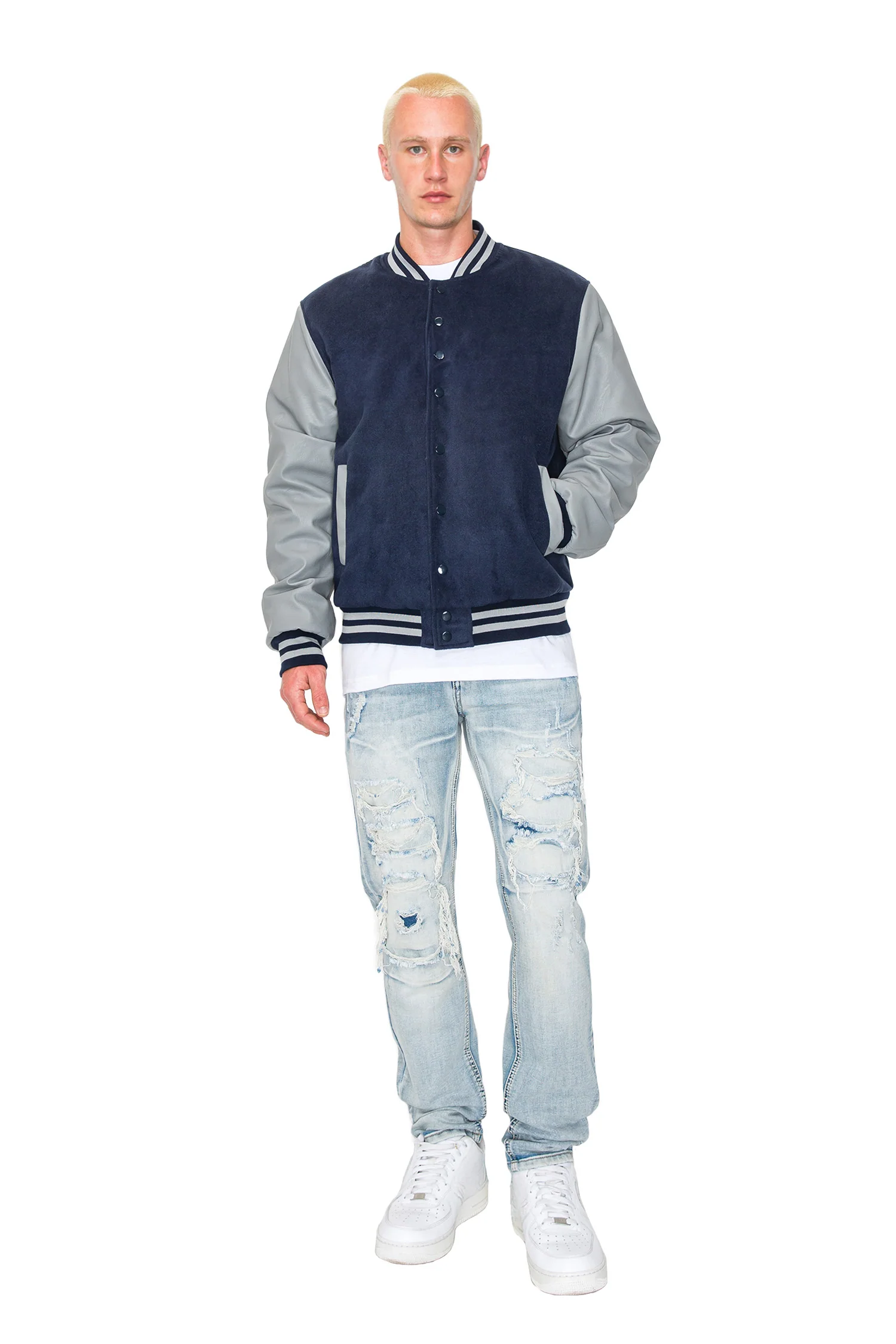 Men's Essential Melton Varsity Jacket - Image 14