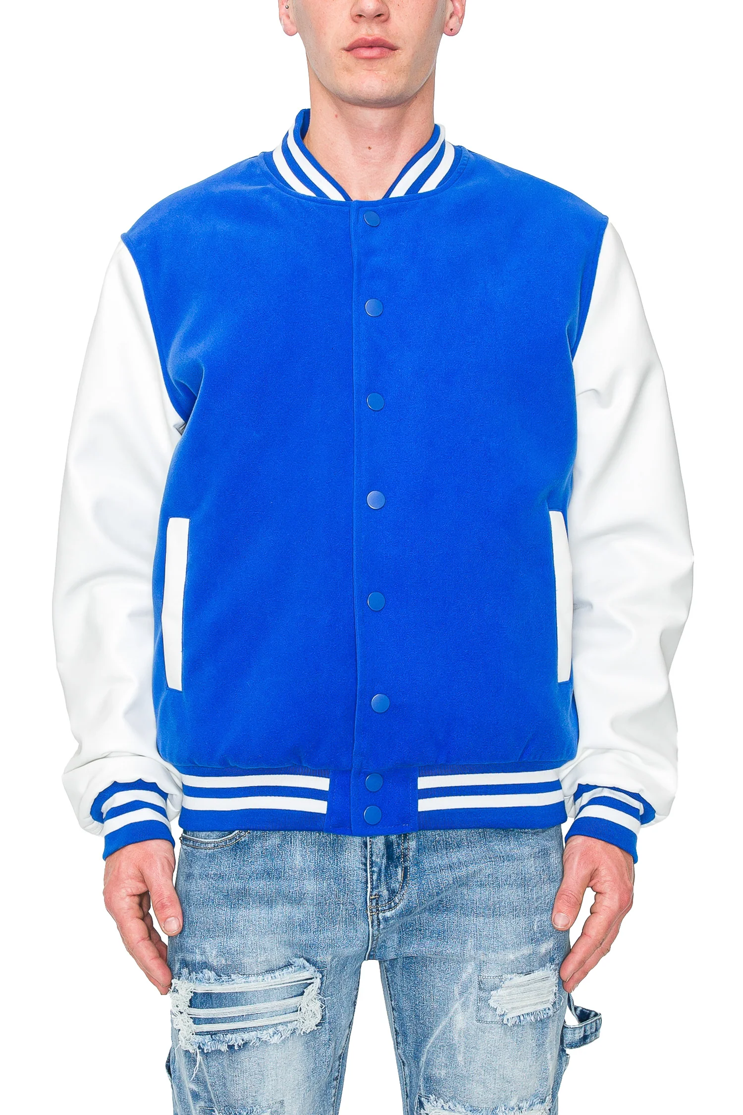 Men's Essential Melton Varsity Jacket - Image 18
