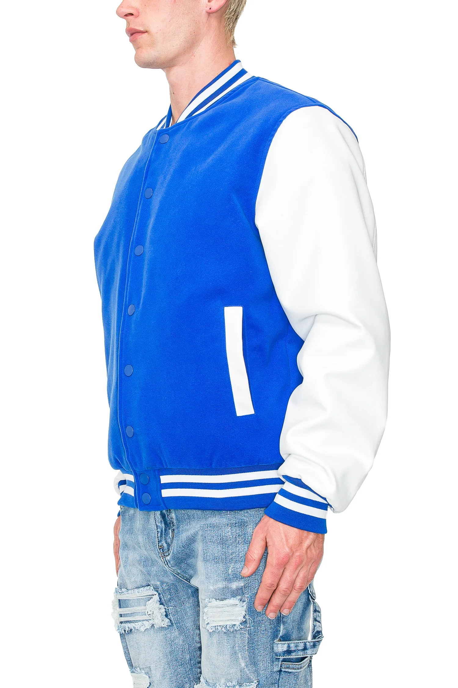 Men's Essential Melton Varsity Jacket - Image 19