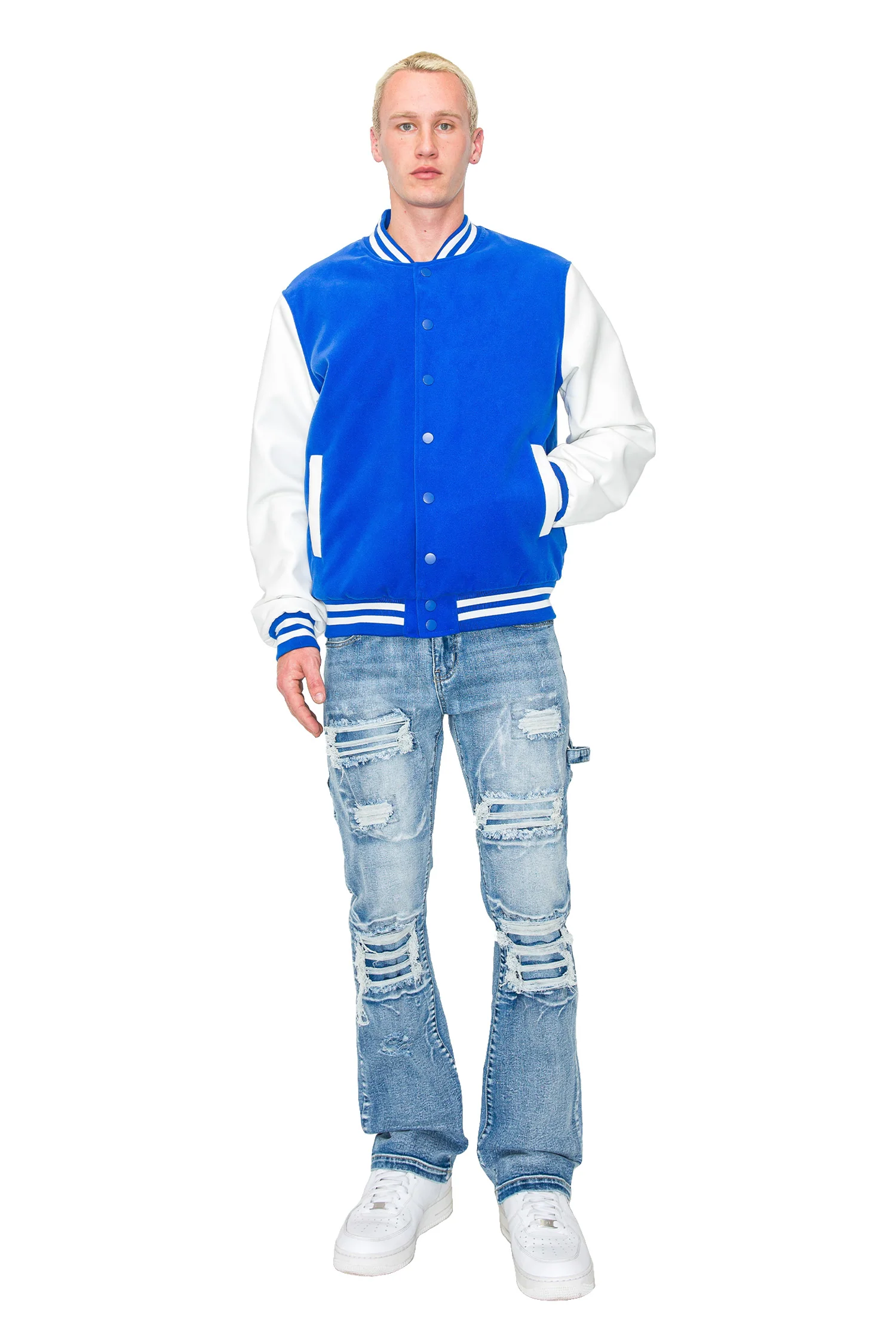 Men's Essential Melton Varsity Jacket - Image 22