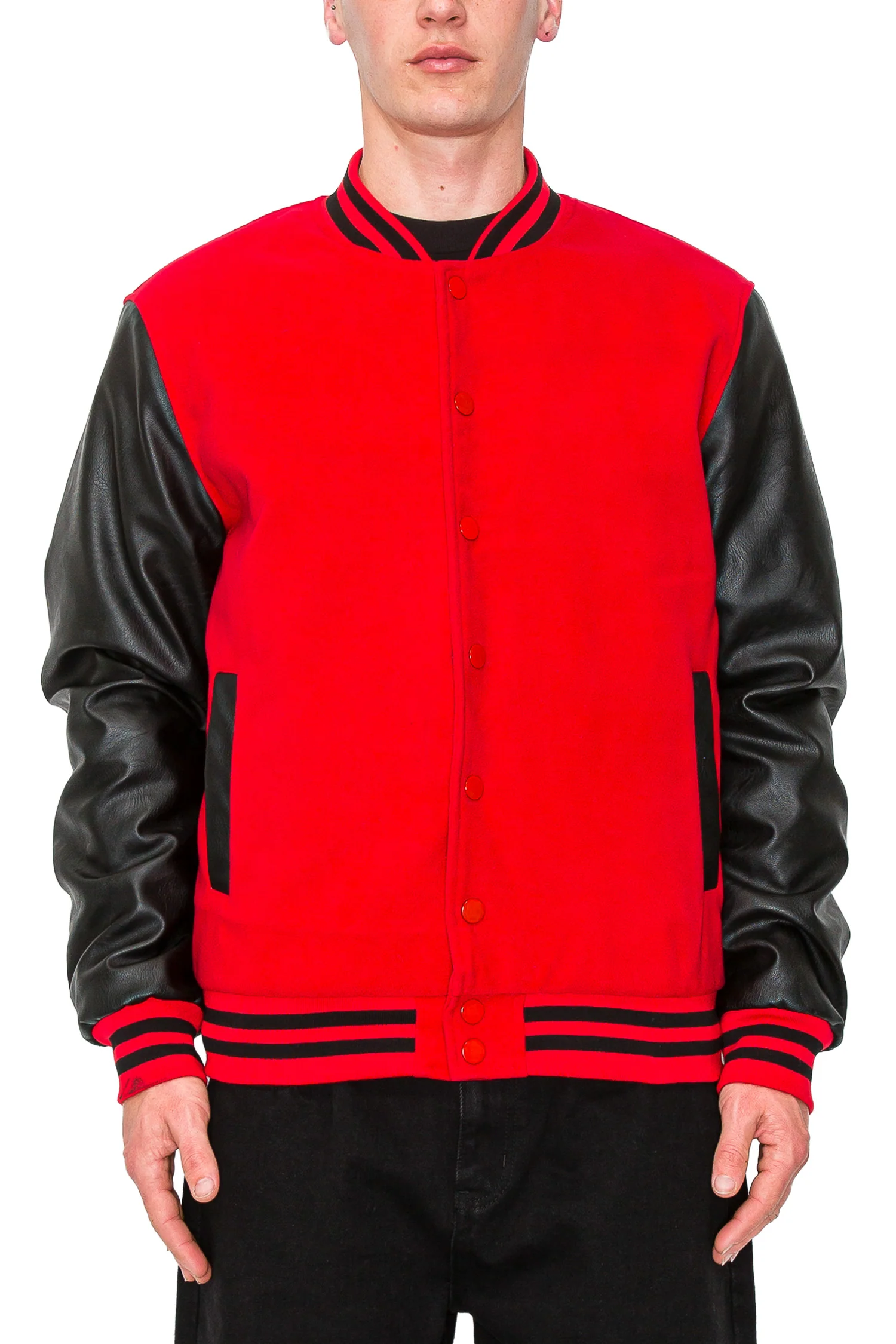 Men's Essential Melton Varsity Jacket - Image 25