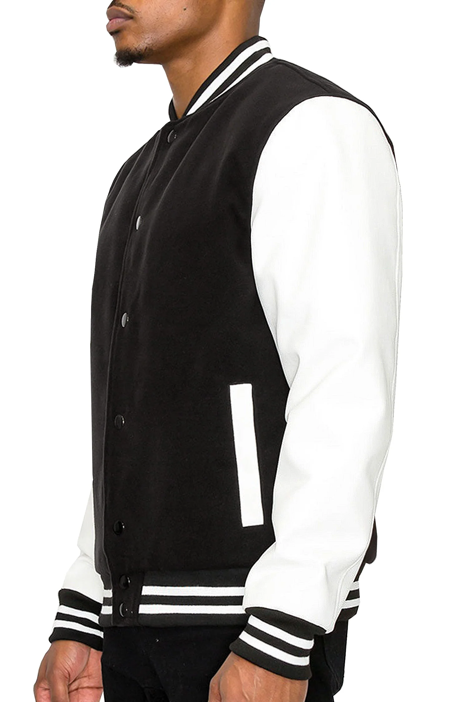 Men's Essential Melton Varsity Jacket - Image 3