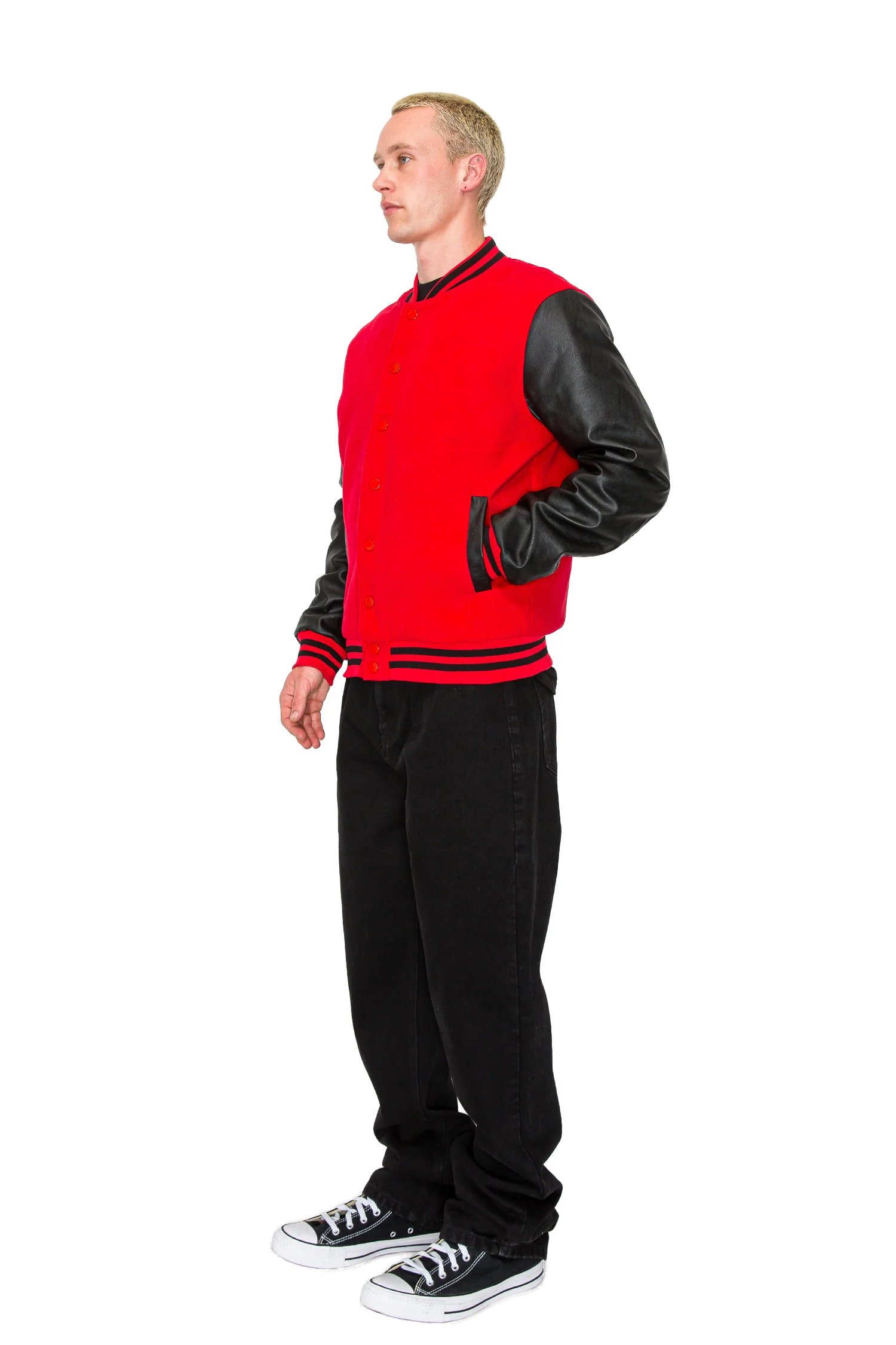 Men's Essential Melton Varsity Jacket - Image 31