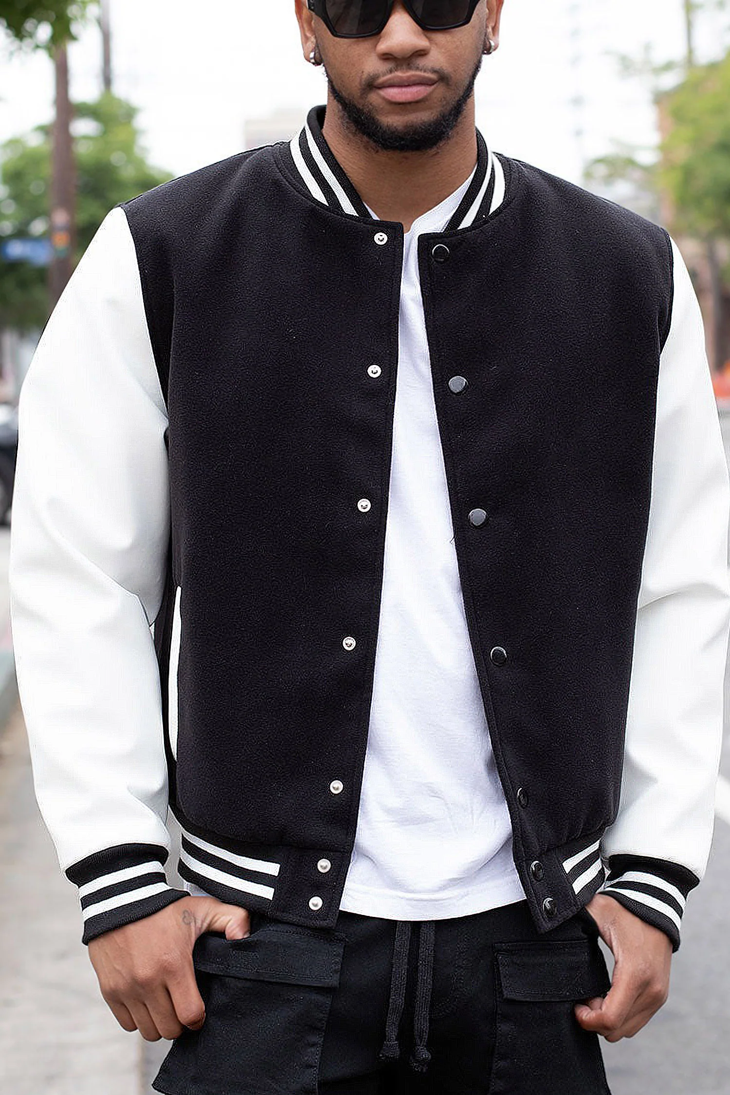 Men's Essential Melton Varsity Jacket - Image 5