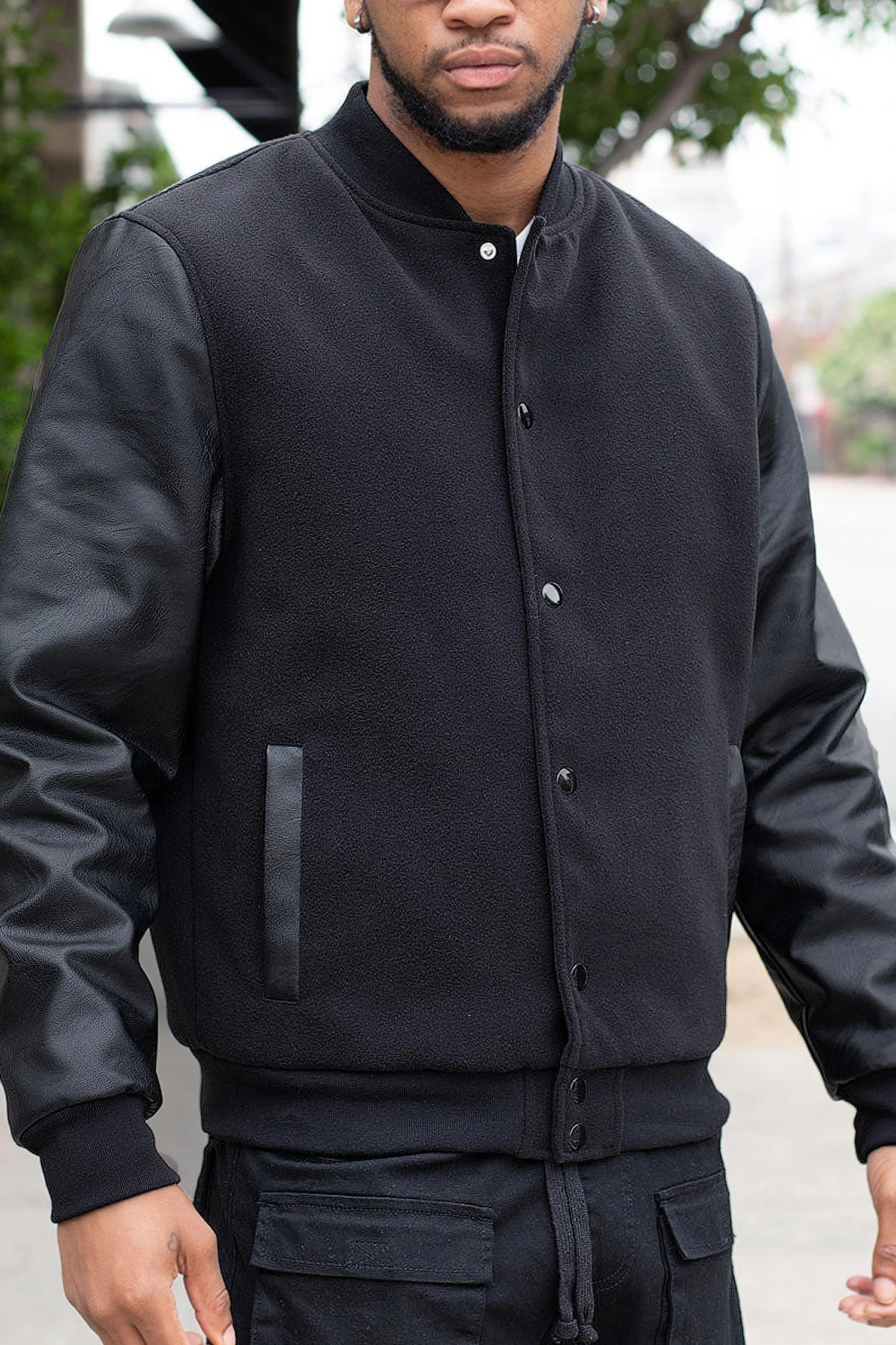 Men's Essential Melton Varsity Jacket - Image 9