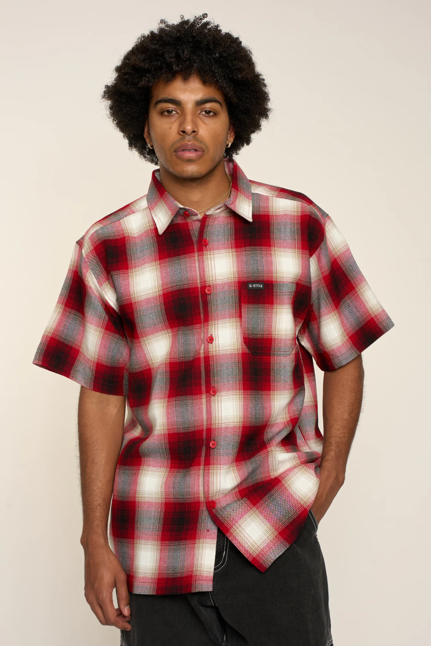 Plaid Short Sleeve Button Up Shirt - Image 12