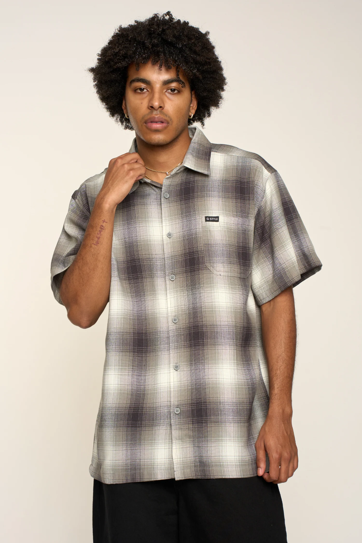 Plaid Short Sleeve Button Up Shirt - Image 17