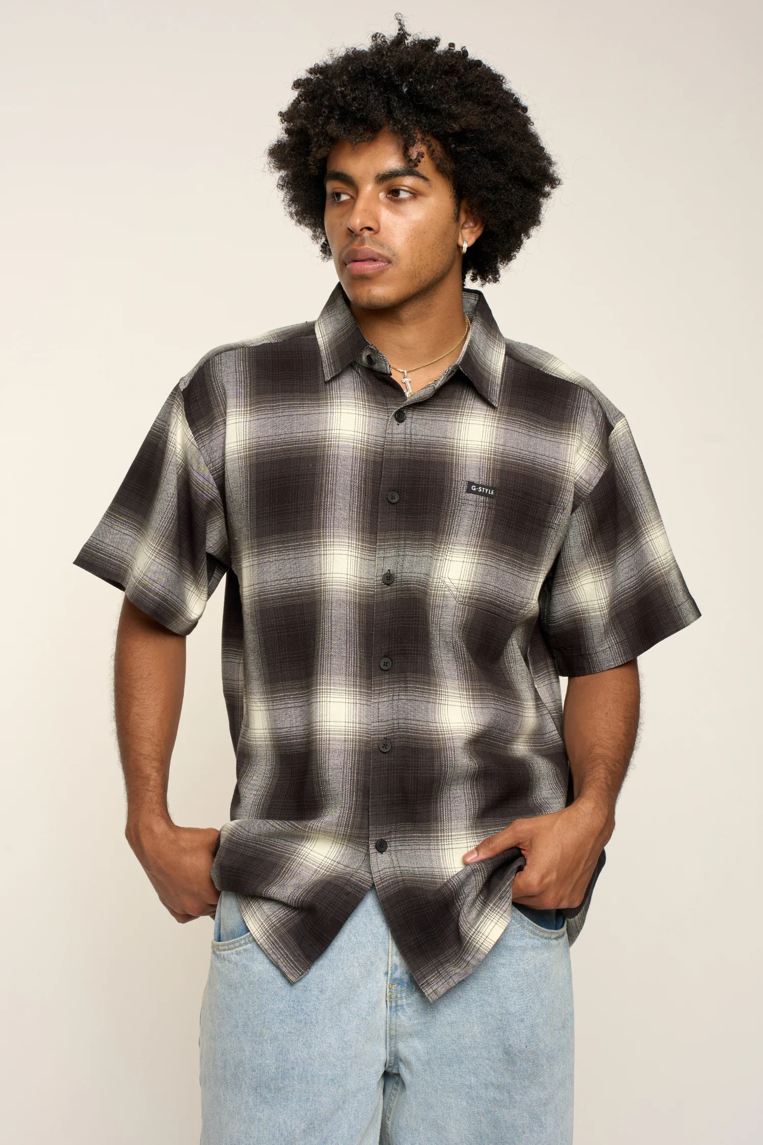 Plaid Short Sleeve Button Up Shirt - Image 18