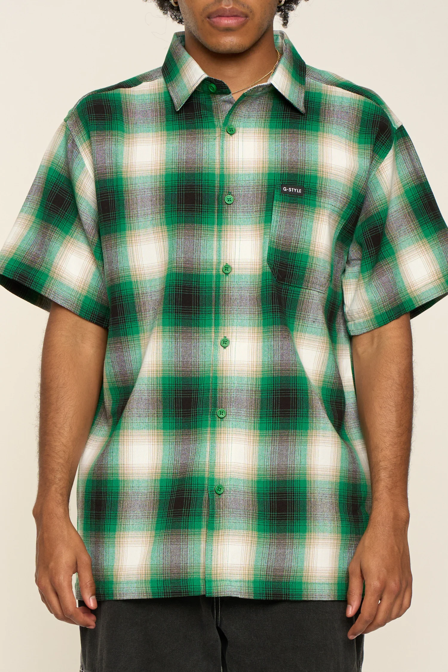 Plaid Short Sleeve Button Up Shirt - Image 5