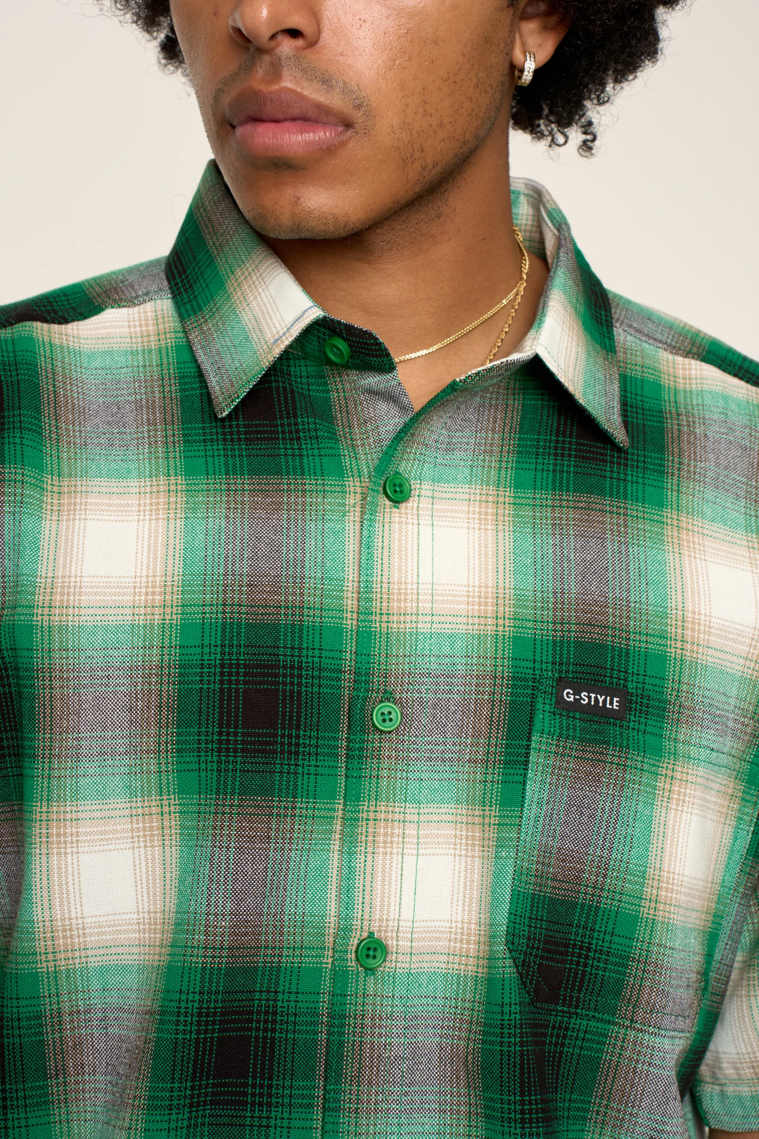 Plaid Short Sleeve Button Up Shirt - Image 9